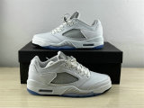 Authentic Air Jordan 5 Low GS “White Silver”