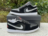 Authentic Air Jordan 1 Low Grey/Black/White