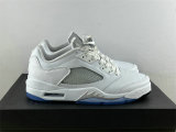 Authentic Air Jordan 5 Low GS “White Silver”