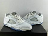 Authentic Air Jordan 5 Low GS “White Silver”