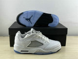 Authentic Air Jordan 5 Low GS “White Silver”