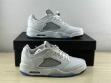 Authentic Air Jordan 5 Low GS “White Silver”