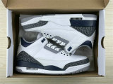 Authentic Air Jordan 3 GS White/Midnight Navy