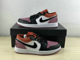 Authentic Air Jordan 1 Low White/Purple/Black