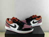 Authentic Air Jordan 1 Low GS White/Purple/Black