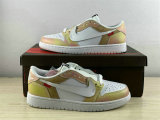 Authentic Air Jordan 1 Low GS White/Pink