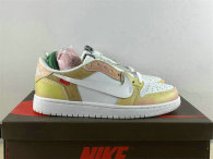 Authentic Air Jordan 1 Low GS White/Pink