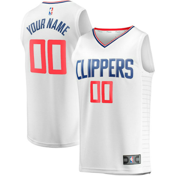 Men's LA Clippers Fanatics Branded White Fast Break Custom Replica Jersey - Association Edition