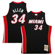 Men's Miami Heat Ray Allen Mitchell & Ness Black Hardwood Classics Swingman Jersey