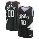 Men's LA Clippers Fanatics Branded Black 2022-23 Fast Break Custom Replica Jersey - Statement Edition