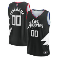 Men's LA Clippers Fanatics Branded Black 2022-23 Fast Break Custom Replica Jersey - Statement Edition