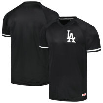 Men's Los Angeles Dodgers Stitches Black Raglan V-Neck Jersey Men's Los Angeles Dodgers Stitches Black Raglan V-Neck Jersey