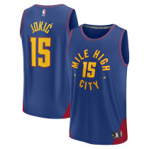 Men's Denver Nuggets Nikola Jokic Fanatics Branded Blue 2022-23 Fast Break Replica Jersey - Statement Edition Men's Denver Nuggets Nikola Jokic Fanatics Branded Blue 2022-23 Fast Break Replica Jersey - Statement Edition