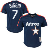 Men's Houston Astros Craig Biggio Mitchell & Ness Navy 1991 Cooperstown Collection Mesh Pullover Jersey