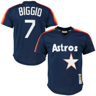 Men's Houston Astros Craig Biggio Mitchell & Ness Navy 1991 Cooperstown Collection Mesh Pullover Jersey