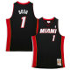 Men's Miami Heat Chris Bosh Mitchell & Ness Black Hardwood Classics Swingman Jersey