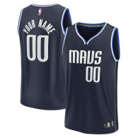 Men's Dallas Mavericks Fanatics Branded Navy 2022-23 Fast Break Custom Replica Jersey - Statement Edition