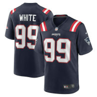 Men's New England Patriots Keion White Nike Navy Team Game Jersey