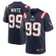 Men's New England Patriots Keion White Nike Navy Team Game Jersey