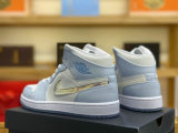 Authentic Air Jordan 1 Mid “Glitter Swoosh”