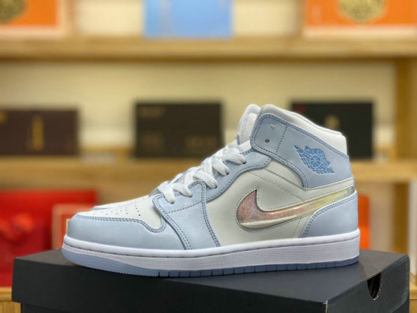 Authentic Air Jordan 1 Mid GS “Glitter Swoosh”