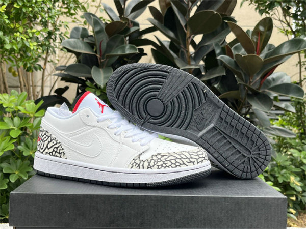 Authentic Air Jordan 1 Low GS White/Varsity Red