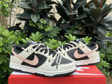 Authentic Nike Dunk Low Beige White/Pink/Black