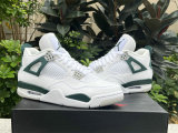 Authentic Air Jordan 4 Green/Grey/White