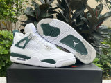 Authentic Air Jordan 4 Green/Grey/White