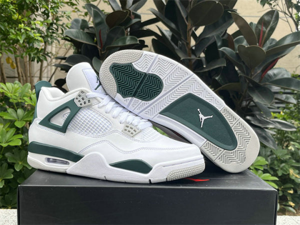 Authentic Air Jordan 4 Green/Grey/White