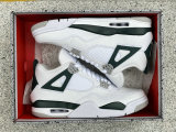 Authentic Air Jordan 4 Green/Grey/White