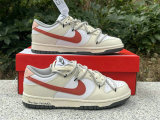 Authentic Nike Dunk Low Iron Grey/White/Red