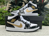 Authentic Air Jordan 1 Mid “Black/Metallic Gold”