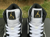 Authentic Air Jordan 1 Mid “Black/Metallic Gold”