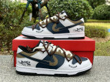 Authentic Nike Dunk Low Dark Blue/Black/White/Brown