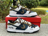 Authentic Nike Dunk Low Dark Blue/Black/White/Brown