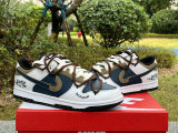 Authentic Nike Dunk Low Dark Blue/Black/White/Brown