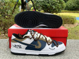 Authentic Nike Dunk Low Dark Blue/Black/White/Brown