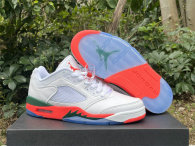 Authentic Air Jordan 5 WMNS White/Orange/Green
