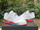 Authentic Air Jordan 5 WMNS White/Orange/Green