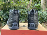Authentic Air Jordan 12 Black Wolf Grey