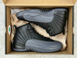 Authentic Air Jordan 12 Black Wolf Grey