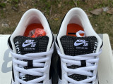 Authentic TIGHTBOOTH x Nike SB Dunk Low White/Black-Safety Orange