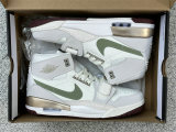 Authentic Jordan Legacy 312 GS Sail/Metallic Gold Grain/Oil Green/Dark Team Red