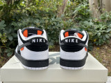 Authentic TIGHTBOOTH x Nike SB Dunk Low White/Black-Safety Orange