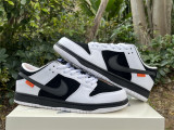 Authentic TIGHTBOOTH x Nike SB Dunk Low White/Black-Safety Orange