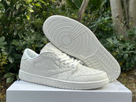 Authentic LV x Air Jordan 1 Low GS White