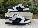 Authentic TIGHTBOOTH x Nike SB Dunk Low White/Black-Safety Orange