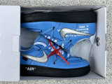 Authentic Off-White x Nike Air Force 1 University Blue/Silver/Black