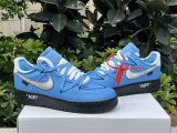 Authentic Off-White x Nike Air Force 1 University Blue/Silver/Black